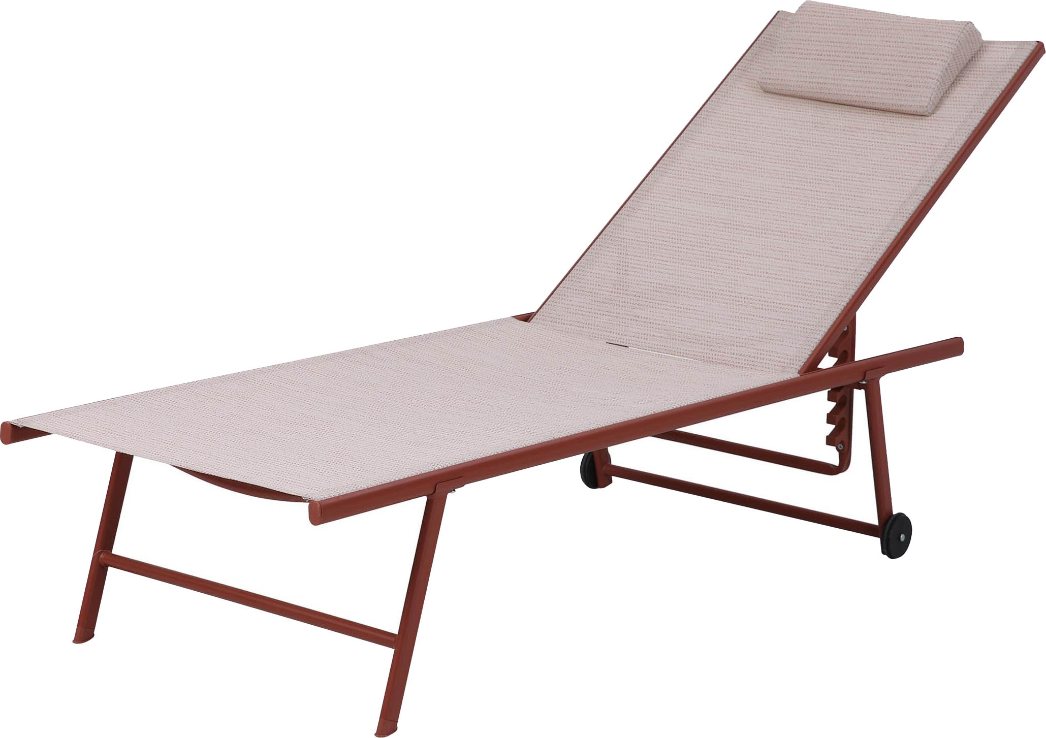 Rollliege BEST "Travis", orange (terracotta), Obermaterial: 100% Polyethylen, Gartenliegen, rollbar Image