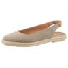 Slingsandale VERBENAS "Kiara Serraje", Damen, Gr. 38, grau (taupe), Veloursleder, casual, Schuhe, Sommerschuh, Sling, Urlaubschuh mit Juterahmen