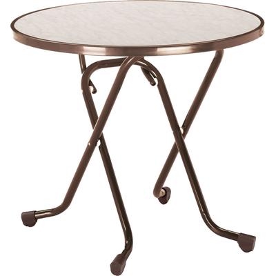 Klapptisch BEST "Dublin", braun, B:80cm H:73cm T:80cm, Stahl/Laminierte Tischplatte, Tische, rund 80 cm Image