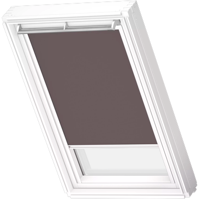Verdunklungsrollo VELUX "DKL 4577SWL, Farbe: taupe", grau (taupe, weiß), M12, stufenlos positionierbar, Polyester, Rollos, weiße Führungsschienen & Griffleiste Image