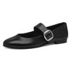 Ballerina TAMARIS, Damen, Gr. 38, schwarz, Leder, Lederimitat, klassisch, Schuhe, Blockabsatz, Businesschuh mit großer, verstellbarer Schnalle