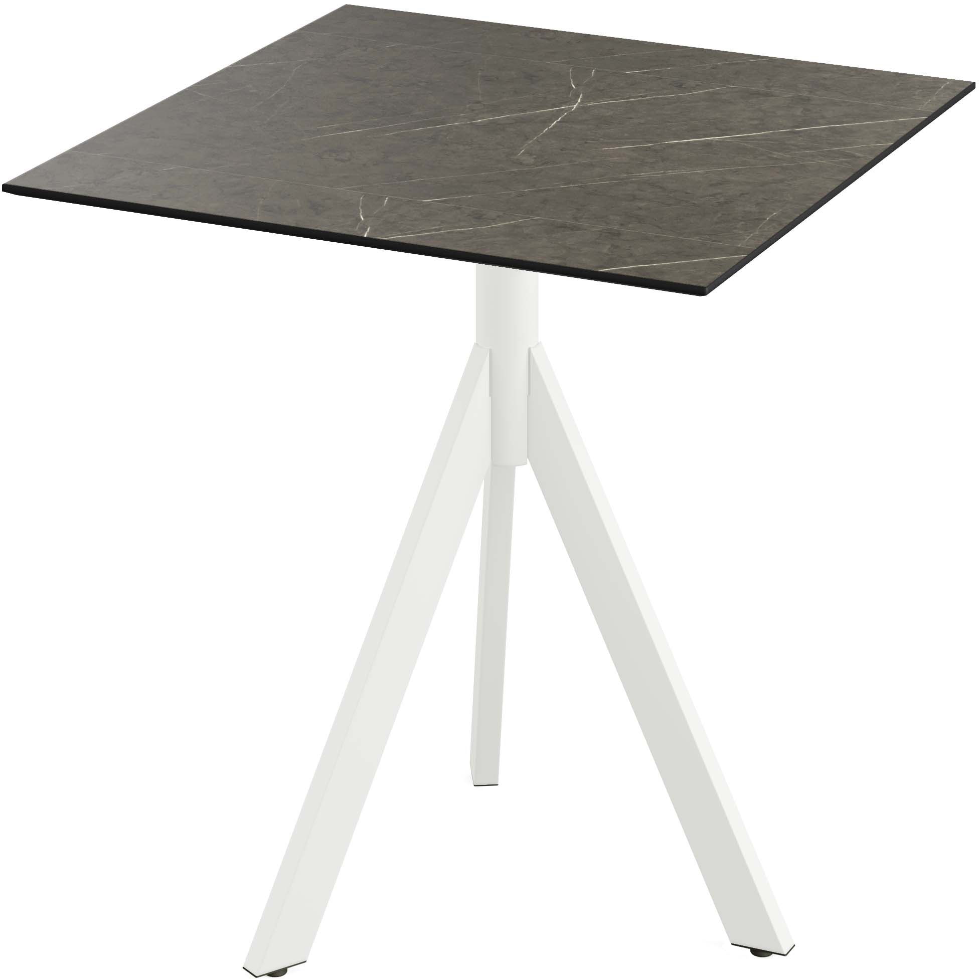 Klapptisch SOLD OUT "Infinity", weiß (weiß, midnight marble, weiß), B:70cm H:74cm T:70cm, Pulverbeschichteter Stahl + HPL Tischplatte, Tische, in verschiedenen Ausführungen