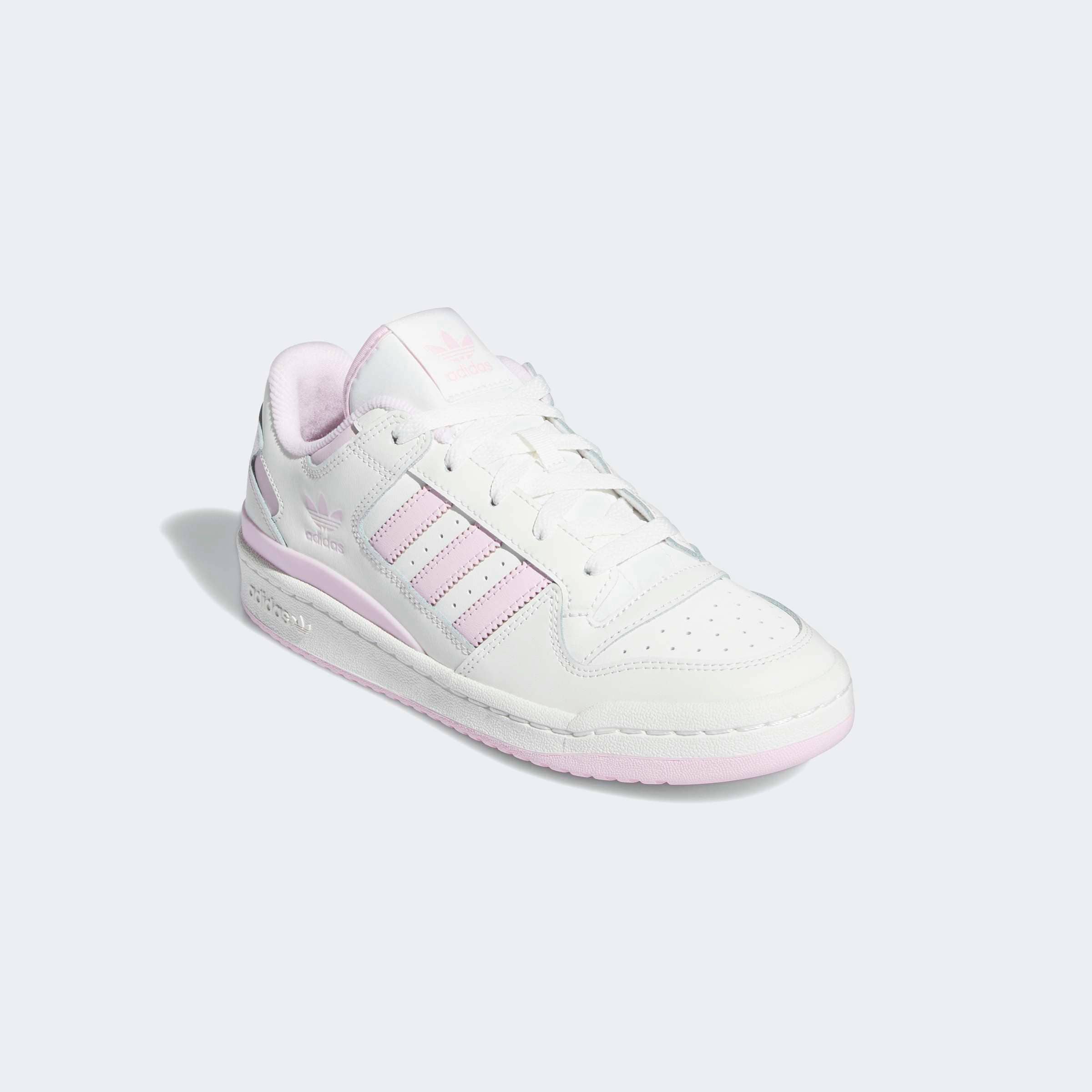 Sneaker ADIDAS ORIGINALS "FORUM LOW CL", Damen, Gr. 37, weiß (cloud weiß, clear pink, cloud weiß), Baumwolle, Synthetik, Schuhe Sneaker