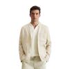 Kurzjacke MARC O'POLO "aus reinem Leinen", Herren, Gr. M, grau (gray silk), Obermaterial: 100% Leinen, unifarben, casual, oversize, Langarm normaler Saum, Jacken