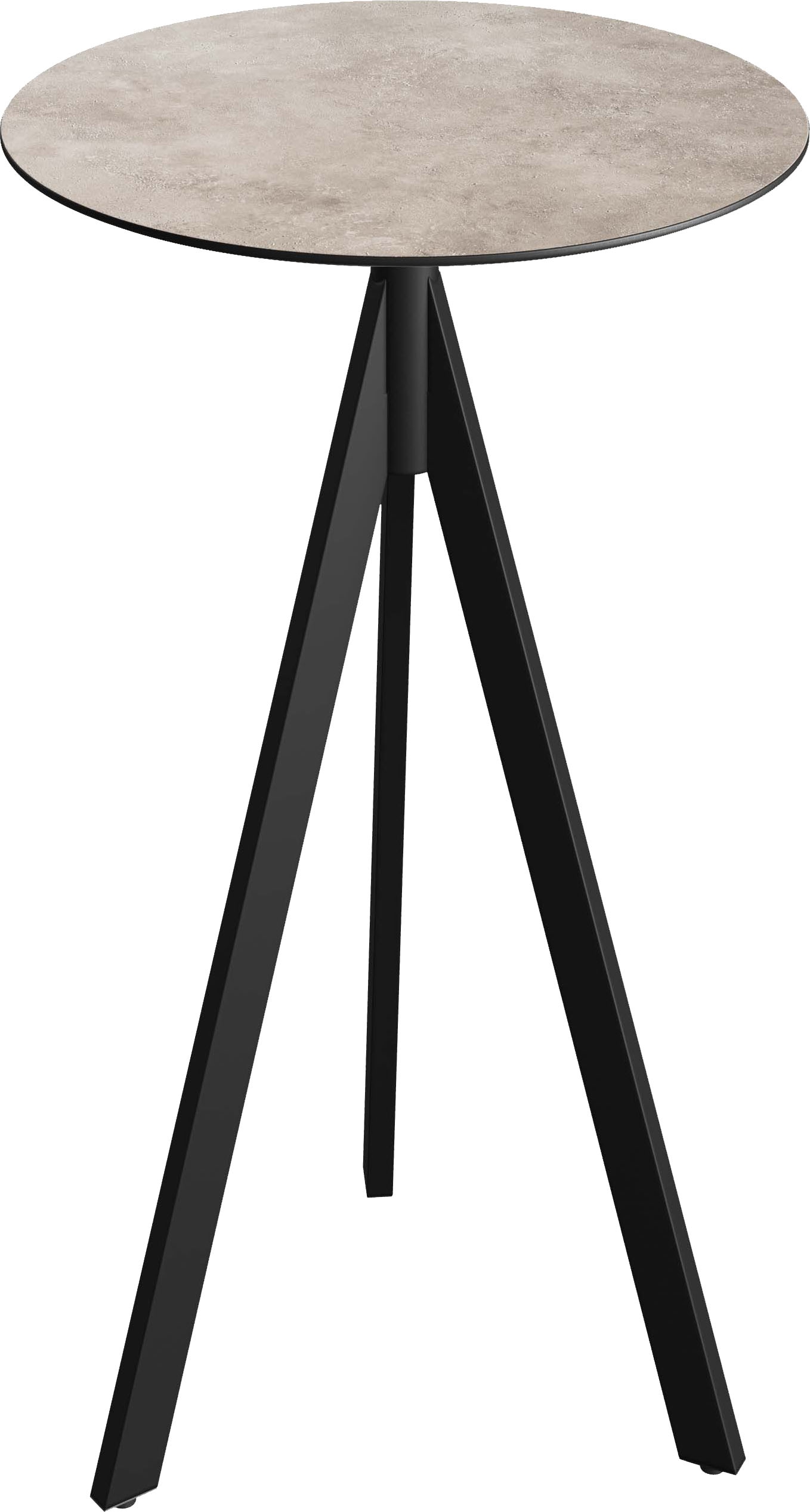 Klapptisch ESSENTIALS "Infinity", schwarz (schwarz, moonstone, schwarz), B:70cm H:110cm T:70cm, Pulverbeschichteter Stahl + HPL Tischplatte, Tische, in verschiedenen Ausführungen