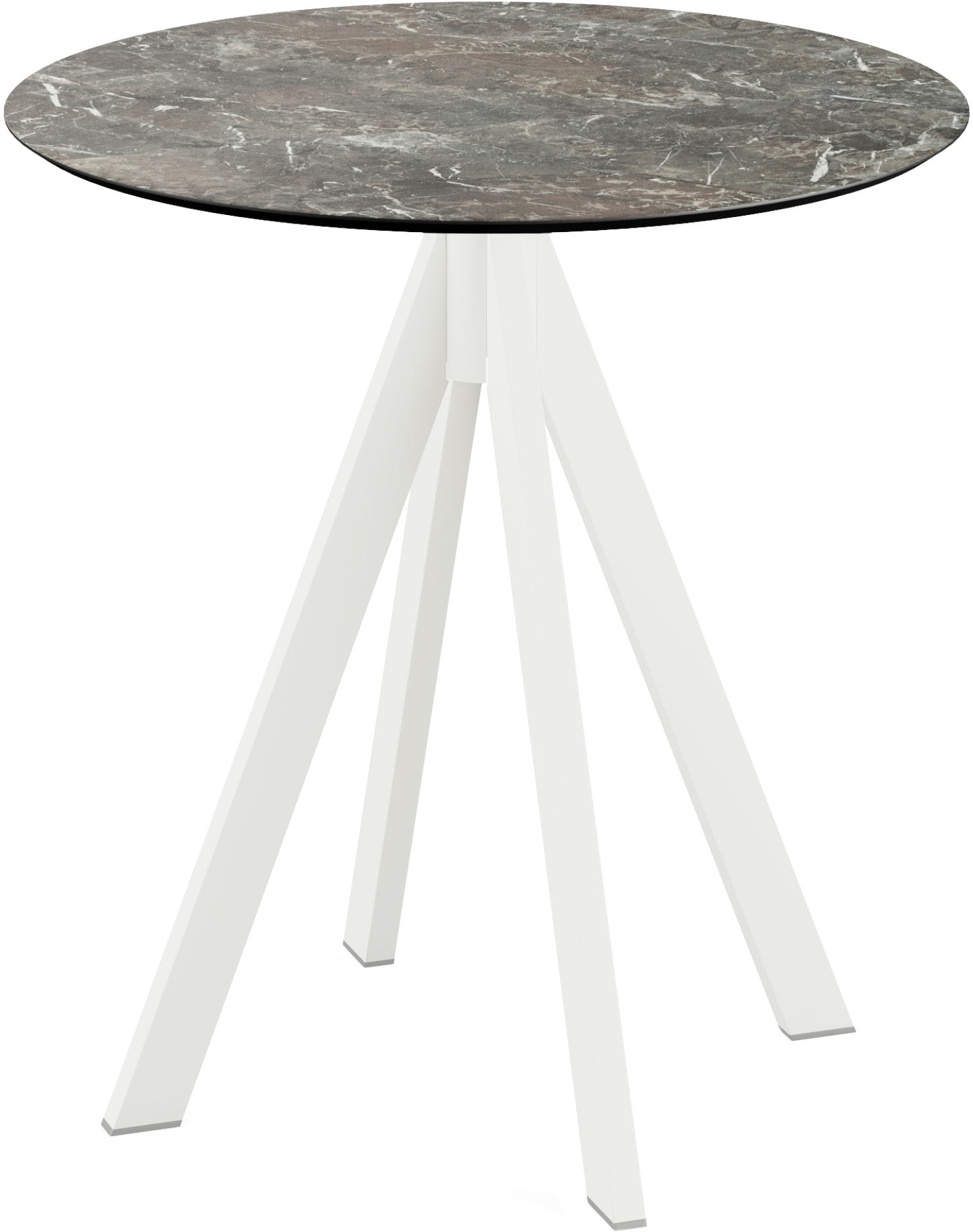 Klapptisch ESSENTIALS "Infinity", weiß (weiß, galaxy marble, weiß), B:70cm H:73,2cm T:70cm, Stahl/HPL Tischplatte, Tische, in verschiedenen Ausführungen