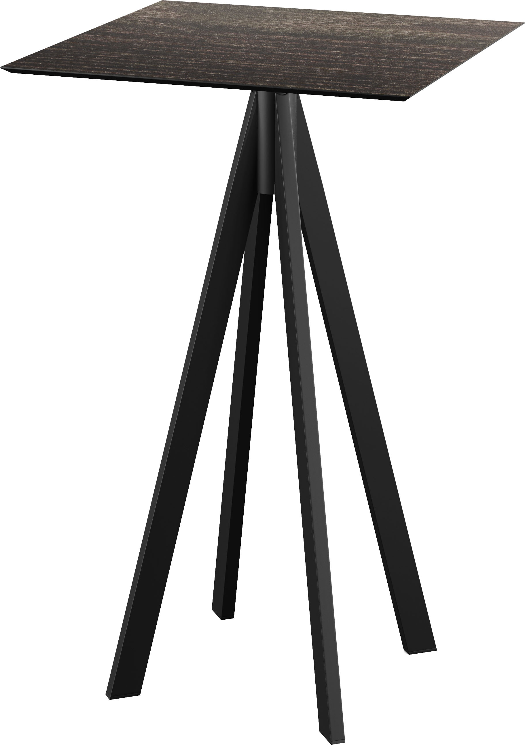 Klapptisch ESSENTIALS "Infinity", schwarz (schwarz, riverwashed wood, schwarz), B:70cm H:109,2cm T:70cm, Stahl/HPL Tischplatte, Tische, in verschiedenen Ausführungen