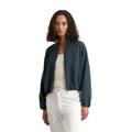 Kurzjacke MARC O'POLO "aus TENCEL™ Lyocell-Leinen-Mix", Damen, Gr. 38, muted blau, Obermaterial: 90% Lyocell, 10% Leinen; Füllung: 100% Nicht verfügbar; Futter: 100% Viskose, unifarben, casual, regular fit, Langarm elastischer Bund, Jacken