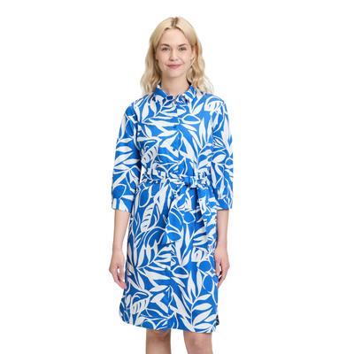 Hemdblusenkleid BETTY BARCLAY "Betty Barclay Hemdblusenkleid mit Knopfleiste", Damen, Gr. 36, Normalgrößen, blau (blau, weiß), Obermaterial: 100% Baumwolle., modisch, figurumspielend kurz, 3/4-Ärmel, Kleider, Form Image