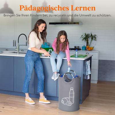 TEMU Bottle Collection Container, Large Bottle Storage, Container Empties & Waste Glass Storage With Handles Made Of Aluminum, Bottle Collector Kitchen Storage Room Image