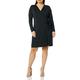 Amazon Essentials Damen Signature-Wickelkleid Mit Langen Ärmeln, Schwarz, L