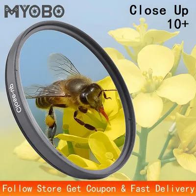 MYOBO Macro Lens Filter Close Up +10 Filter Kit- 37 40.5 43 46 49 52 55 58 62 67 72 77 82 mm for DSLR SLR Camera Filter Set