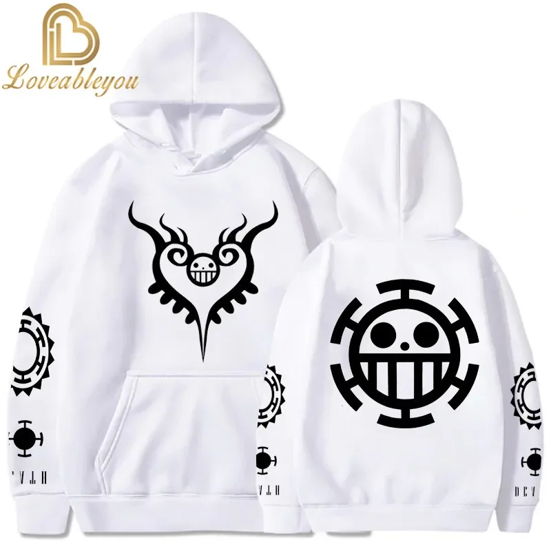 Anime One P Hoodies 2D Print Pullover Cotton Sweatshirt Monkey D Luffy Ace Sabo Tracksuit Kids Outfit Casual Outerwear Image