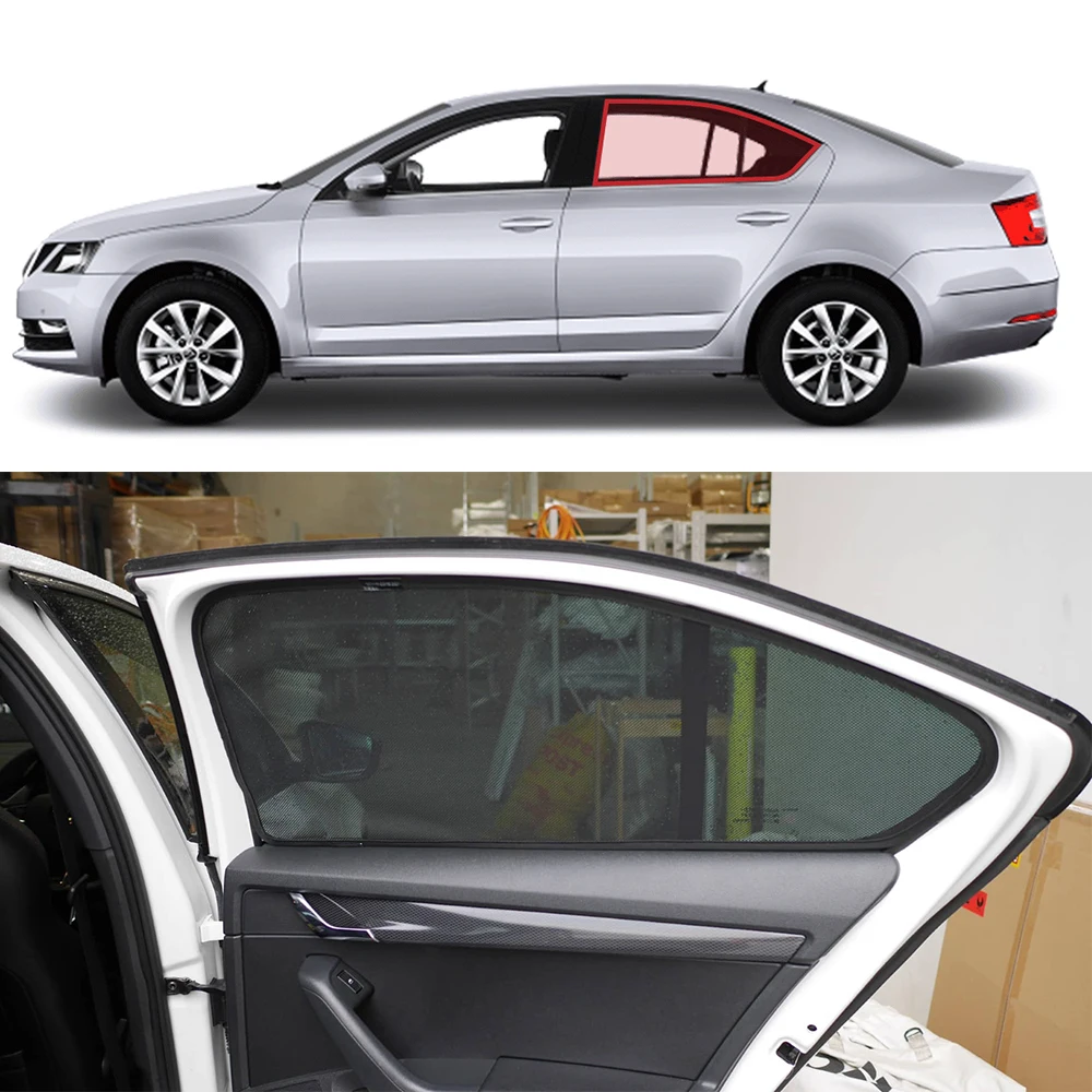 Magnetischer Autosonnenschutz für Skoda Octavia 5E (2012-2019) Frontscheibenvorhangabdeckung Rückseite Babyfenster Sonnenschutznetz Visier Image