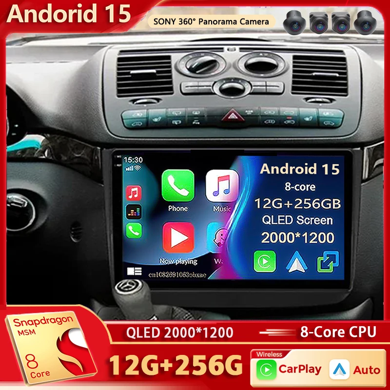 Android 15 Für Benz Vito 2 Viano 2 W639 2003-2015 2K QLED Android Auto Radio Multimedia Video Player GPS stereo CarPlay Kopf Einheit Image