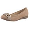 Ballerina GABOR "FLORENZ", Damen, Gr. 39, gold (sand, goldfarben), Ziegenveloursleder, klassisch, Schuhe, Keilabsatz, Bequemschuh, Slipper, Businessschuh in Weite G (=weit)