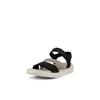 Plateausandale ECCO "ECCO FLOWT W", Damen, Gr. 37, schwarz (schwarz, grau), Leder, modisch, Schuhe, Sommerschuh, Klettschuh, Urlaubsandale, Sandalette mit Plateau