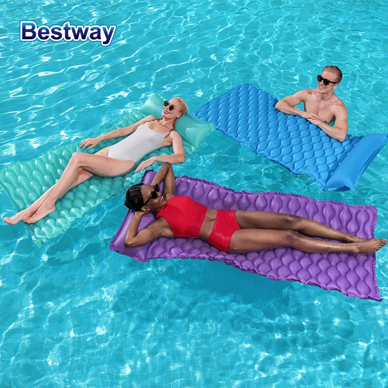 Bestway 44020 aufblasbares Luftkissen, schwimmendes Pool luftkissen, Wellen kissen Pools chw immer mit Kopfkissen Image