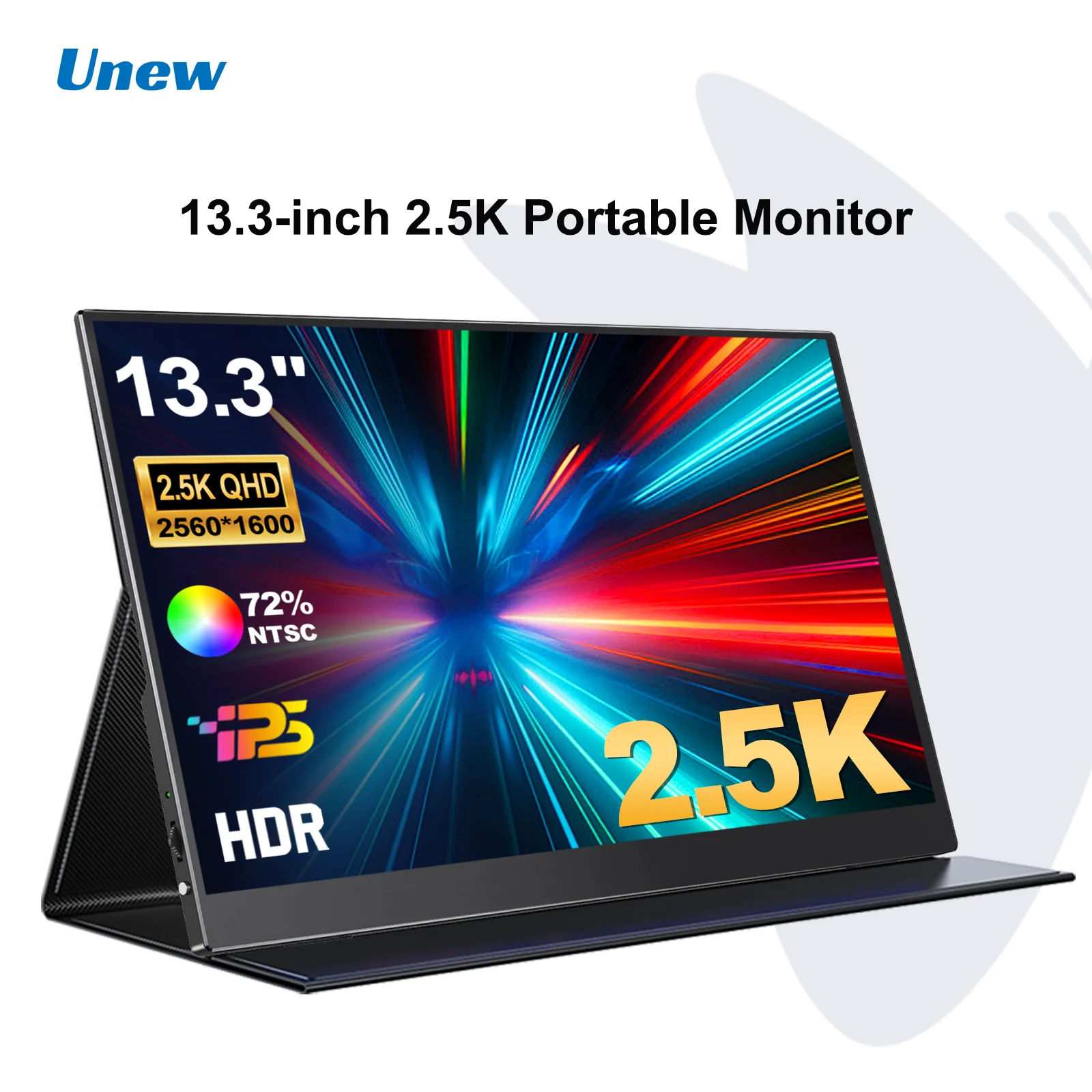 Unew Tragbarer Monitor 13,3 Zoll 2560*1600 2,5K Gaming-Bildschirm HDMI Typ-C für PS Xbox Switch Laptop Telefon Tablet Image