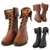 Mittelalterliche Retro-Stiefel für Herren, schwarz, Wikinger, Piraten-Krieger-Stiefel, Renaissance, Gothic, Halloween-Schuhe