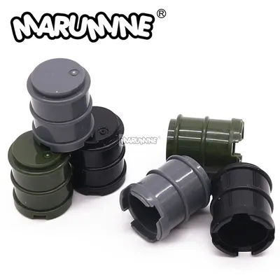 Marumine Moc 20pcs Mini Militär 2x2x2 runde Ölfass Teile Bausteine Ziegel Modell Zubehör DIY Krieg Image