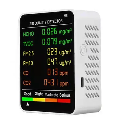 6 In 1 PM2.5 PM10 HCHO TVOC CO CO2 Air Quality Detector CO CO2 Formaldehyde Monitor Home Office Air