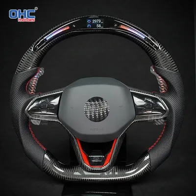 LED Magnetic Carbon Fiber Paddle Shifters For VW Golf 8 MK8 GTI R R line 2021 2022 2023 2024 2025