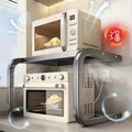 Organizzatore da cucina a doppio strato Scaffale per forno a microonde Piano di lavoro domestico Scaffale di stoccaggio multifunzionale Staffa addensata per forno