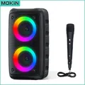 MOKiN Altoparlante wireless con luce RGB a funzioni multiple con cavo di ricarica Supporto disco U Scheda AUX TF Riproduzione musicale per computer