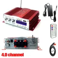 KENTIGER 3001 4 Canali Amplificatore Con Telecomando USB/SD Lettore di Schede di FM Radio 12V5A Adattatore di Alimentazione E AUX cavo Opzionale