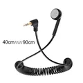 Auricolare singolo lato retrattile da 3,5 mm a molla, auricolare mono cablato a spirale per ricevitore audio Bluetooth radio Mp3 per telefono cellulare