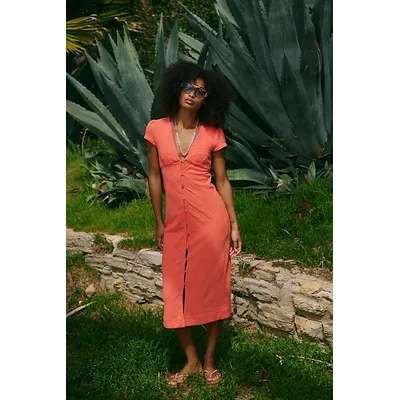 New In Town Midi by free-est at Free People in Radiant Watermelon, Size: Small