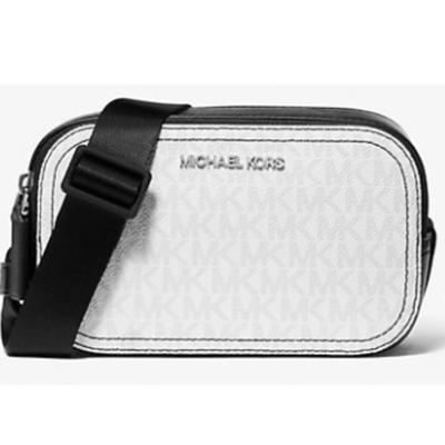 Michael Kors Bags | Michael Kors Cooper Signature Logo Zip Camera Bag Bright White Nwt | Color: Black/White | Size: Os