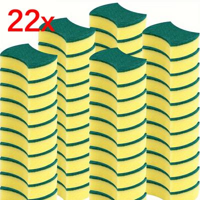 TEMU 22-pack Polyurethane Kitchen Sponges - Dual-sided Scrub Pads, Super Absorbent & Scratch-resistant, Multi-use For Glass, Floor, Carpet Cleaning, Household & School Cleaning Tools Image