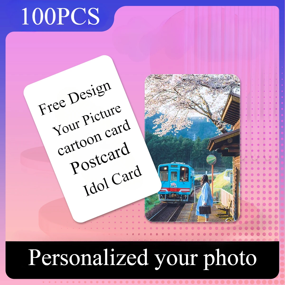 100 Stück verdickte Postkartenkarte, personalisierte Foto-Geschäfts-/Idol-Karte, bunt bedruckt, DIY-Basketball-Spieler-Karten, Geschenkkarte Image