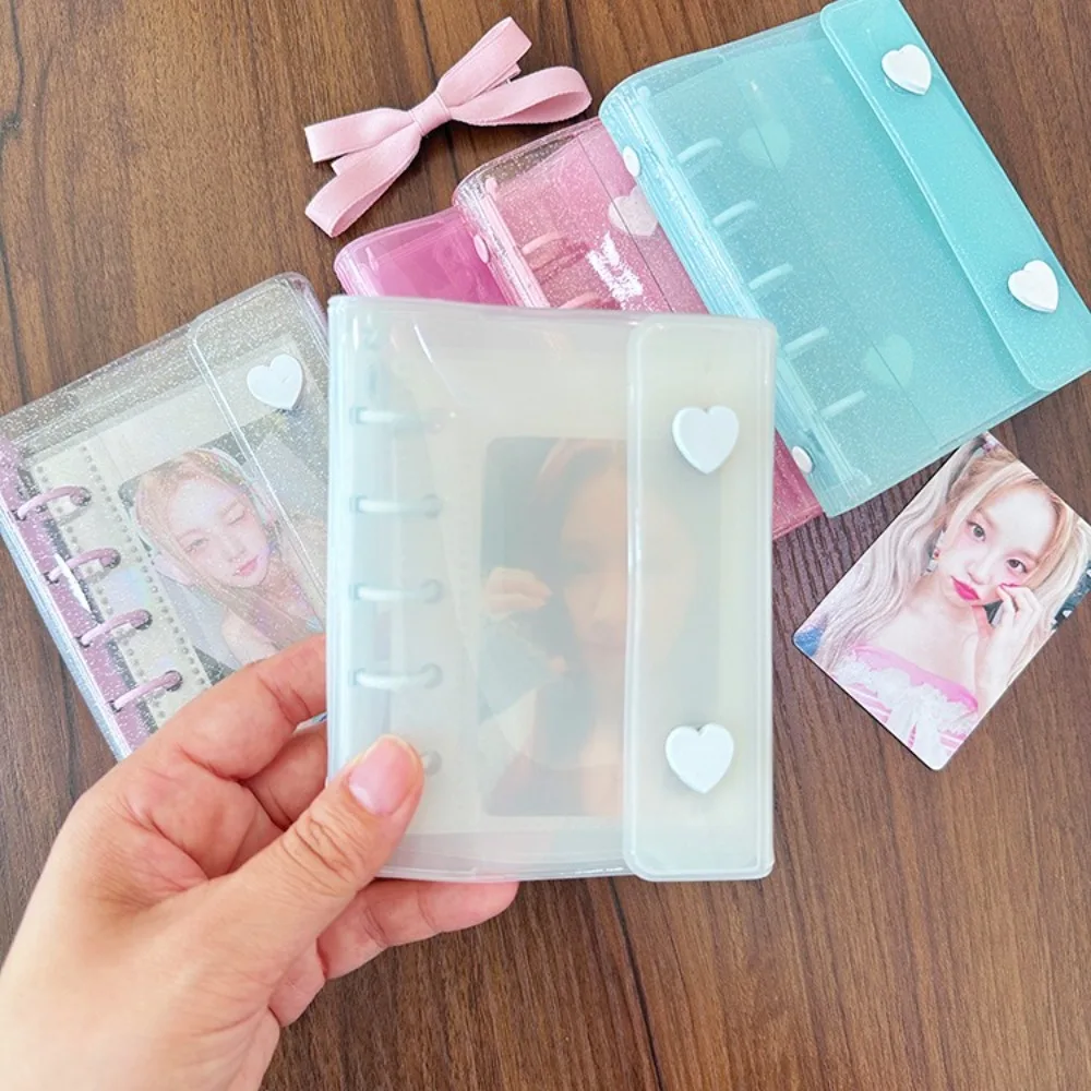 M5 5 Löcher Glitzer Rosa Schwarz Transparent Binder Lose Cover Journal Skizzenbuch Zubehör Tagebuch Bürobedarf Image