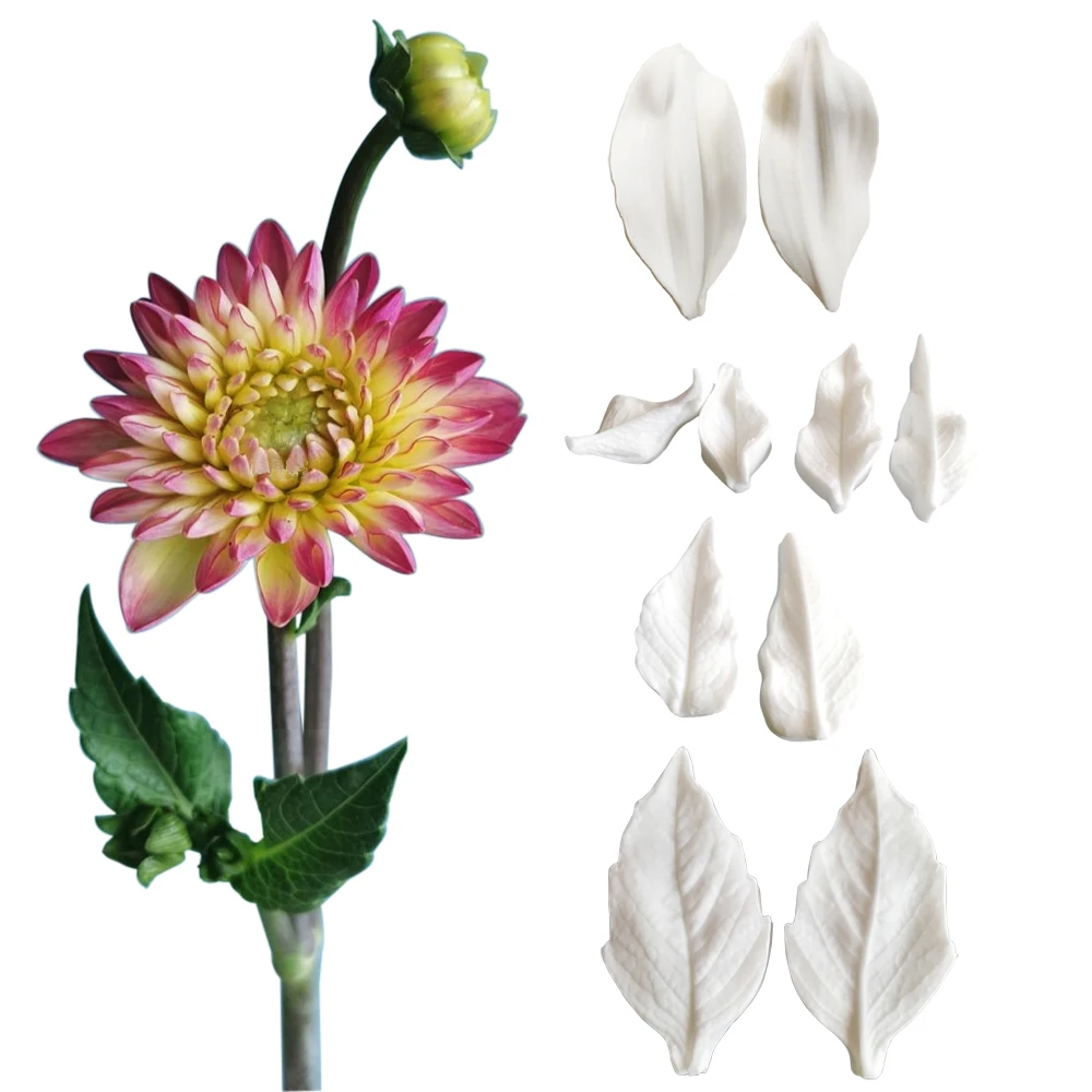 NEUE 2 teile/satz Dahlie Silikon Form DIY Gebäck Kuchen Fondant Form Dessert Schokolade Ton Dekoration Küche Backen Werkzeug M2884 Image