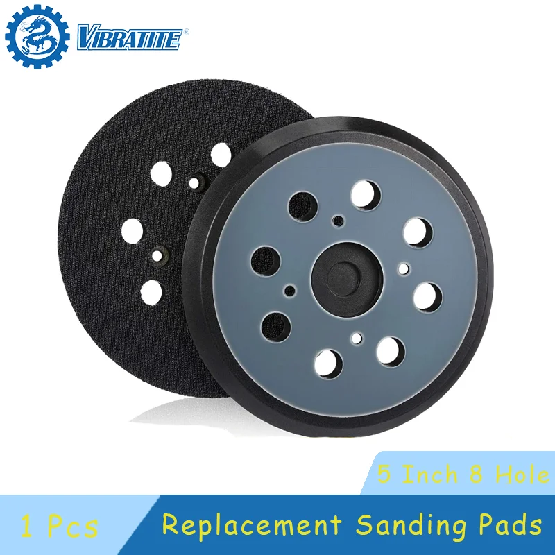 5 Zoll 8 Löcher Ersatz-Schleifpads 1 Stück Universal-Schleifpad mit Klettverschluss Orbital-Trägerplatten für Ryobi 030157001018 Image