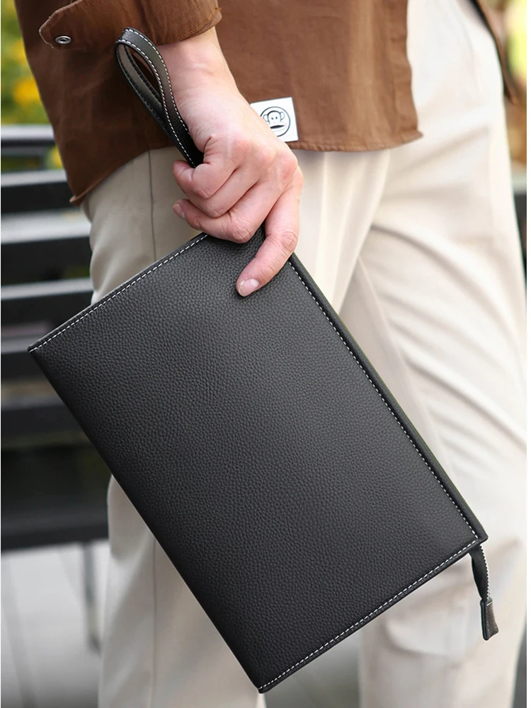 PU-Leder Clutch-Tasche für Herren Vintage Mode Business Quadratische Handtasche Aktentasche Umschlag-Schultertasche Tragbare Tasche Image