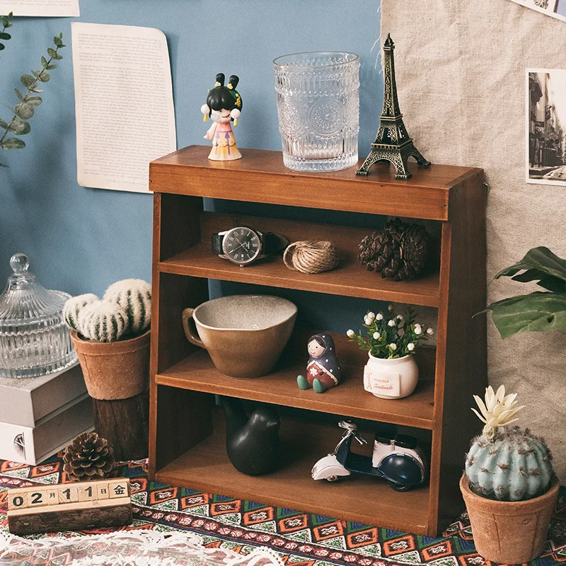 Einfaches Schlafzimmer Wand Bücherregal Desktop Blind Box Lagerung Display Regal Hand Puppe Spind Holz Lagerregal
