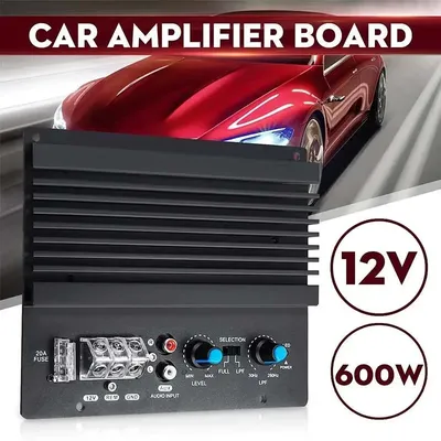 12V 600W Mono Power Verstärker Bord Auto Audio Leistungsstarke Bass Subwoofer Verstärker Bord Player Automotive Verstärker Modul Image