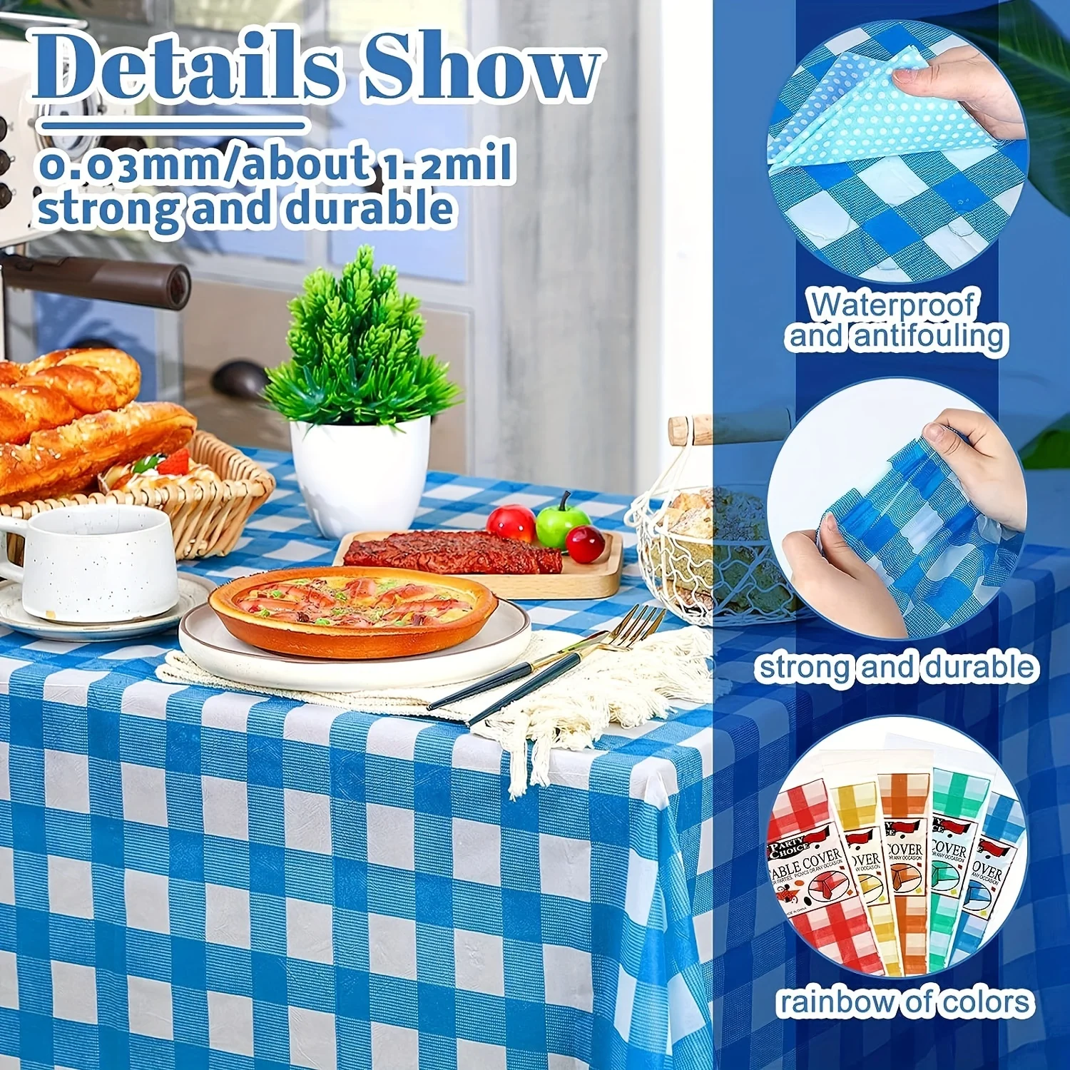 Einweg tischdecke rechteckige wasserdichte Dekoration öl beständig 137*274cm karierte gestreifte Nickerchen wasch freie Tischdecke Image