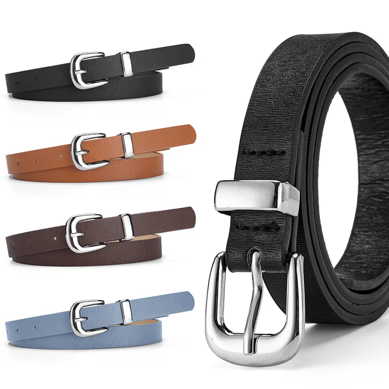 Silber Metall Pin Schnalle Damen Gürtel Mode Trendy Casual Jeans Kleid Zubehör Gürtel Hip Hop Y2k Mädchen Pu Leder Bund Image