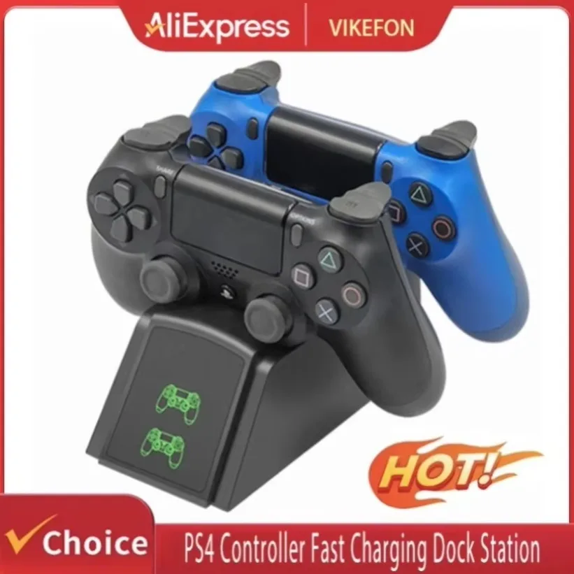 PS4 Controller Ladegerät Dual USB Schnelle Lade Dock Station Für Sony Playstation 4 PS4/PS4 Slim/PS4 pro Gamepad Spiel Griff Image