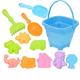 Set da 12 secchielli e palette pieghevoli per la sabbia da spiaggia - giocattoli da spiaggia per bambini con stampi per la sabbia, secchielli in silicone per la sabbia da spiaggia per bambini e