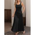 Per donna Abito maxi Abito a trapezio Abito Estivo Abito a spalle scoperte Vacanza Casual Feste Data Vestibilità regolare Tinta unica Grafico Senza Maniche Collo quadrato Nero Bianco Rosa Grigio
