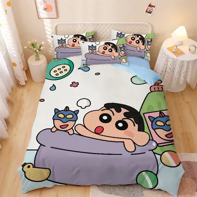 Bedding Set Crayon Xiaoxin Duvet Cover Pillowcase Cute Room Cartoon Bedroom Decoration Teen Child