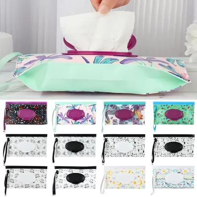 Hot Snap-Strap EVA Baby Wet Wipes Storage Bag Carrying Case Reusable Useful Paper Cosmetic Pouch