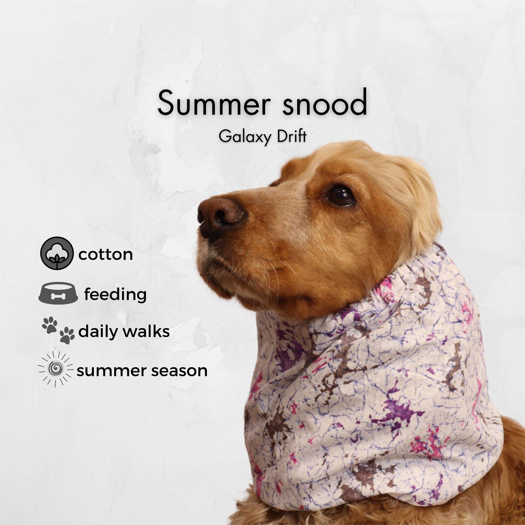 Snood per cani in cotone bianco / Snood estivo per Cocker Spaniel / Snood per Basset Hound / Snood per Cavalier / Snood per cani dalle orecchie lunghe