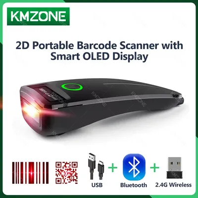2D Mini Barcode Scanner USB Wired Bluetooth 2.4G Wireless 1D 2D Scanner QR PDF417 EAN13 Data Matrix